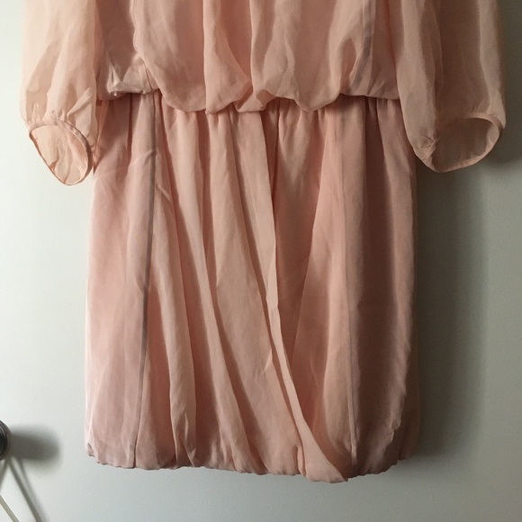 TIBI Pale Pink Silk Chiffon Layered Blouson Dress 0 - Picture 3 of 6